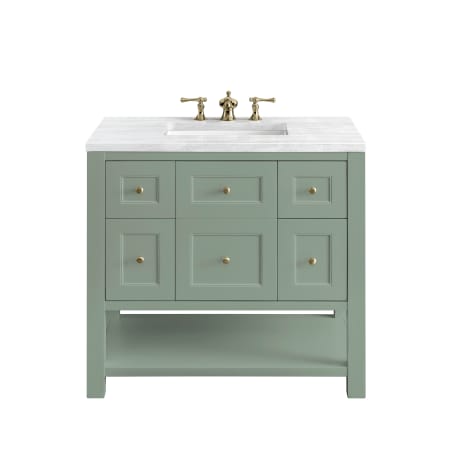 A large image of the James Martin Vanities 330-V36-3AF Smokey Celadon