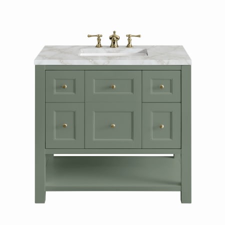 A large image of the James Martin Vanities 330-V36-3VSL Smokey Celadon