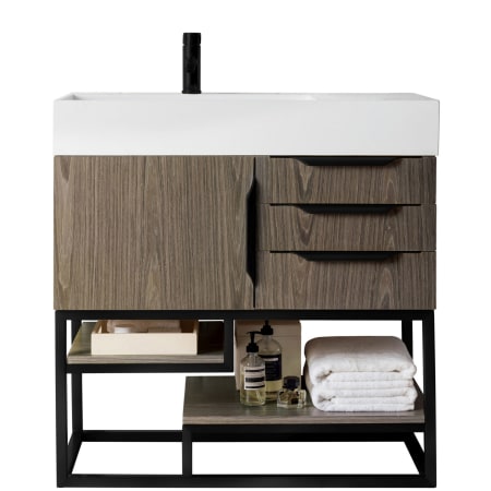 A large image of the James Martin Vanities 388-V36-MB-GW Ash Gray