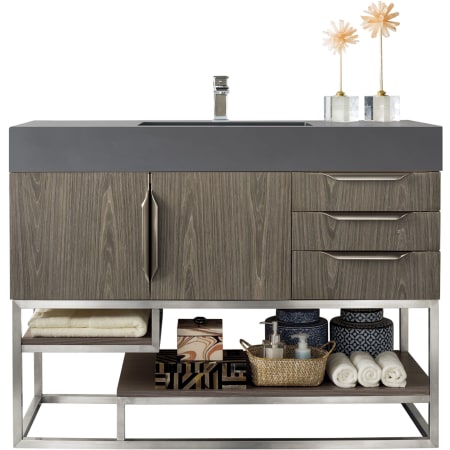 A large image of the James Martin Vanities 388-V48-BN-DGG Ash Gray