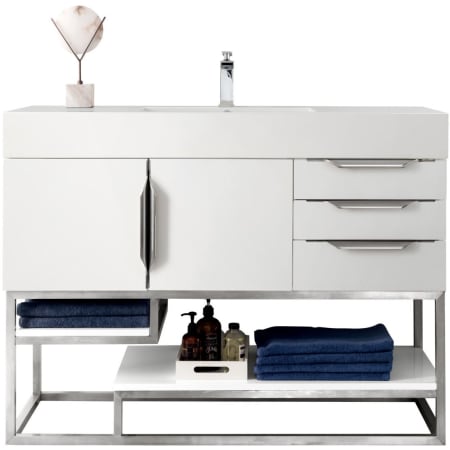 A large image of the James Martin Vanities 388-V48-BN-GW Glossy White