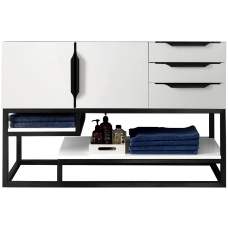 A large image of the James Martin Vanities 388-V48-MB Glossy White