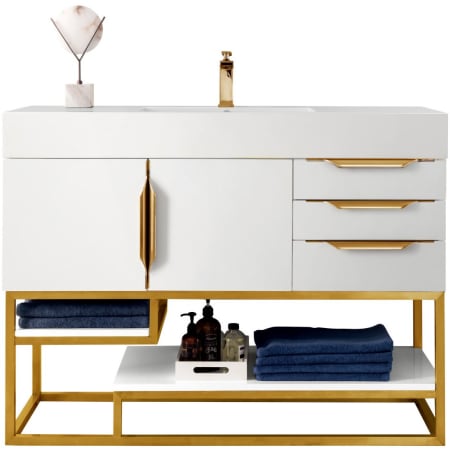 A large image of the James Martin Vanities 388-V48-RG Glossy White