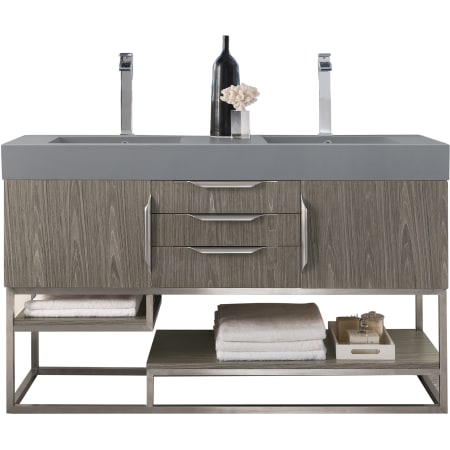 A large image of the James Martin Vanities 388-V59D-BN-DGG Ash Gray