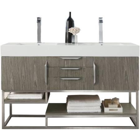 A large image of the James Martin Vanities 388-V59D-BN-GW Ash Gray