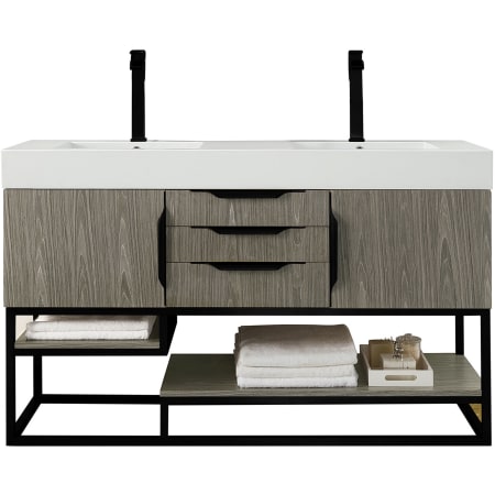 A large image of the James Martin Vanities 388-V59D-MB-GW Ash Gray