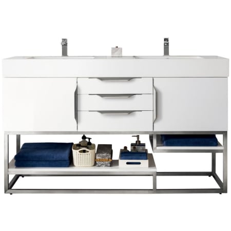 A large image of the James Martin Vanities 388-V59D-BN Glossy White