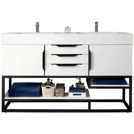 A large image of the James Martin Vanities 388-V59D-MB Glossy White