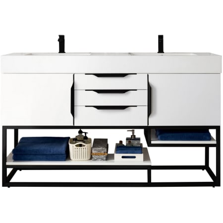 A large image of the James Martin Vanities 388-V59D-MB-GW Glossy White