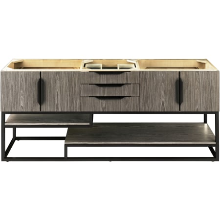 A large image of the James Martin Vanities 388-V72D-MB Ash Gray