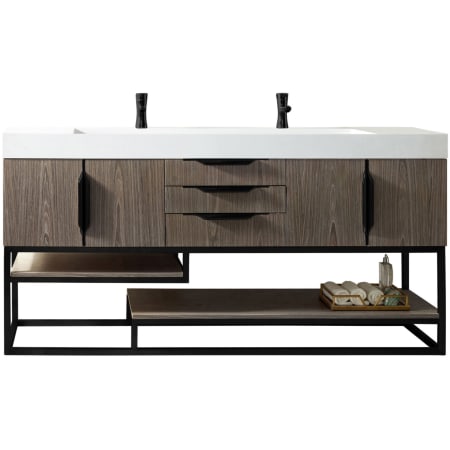 A large image of the James Martin Vanities 388-V72D-MB-GW Ash Gray