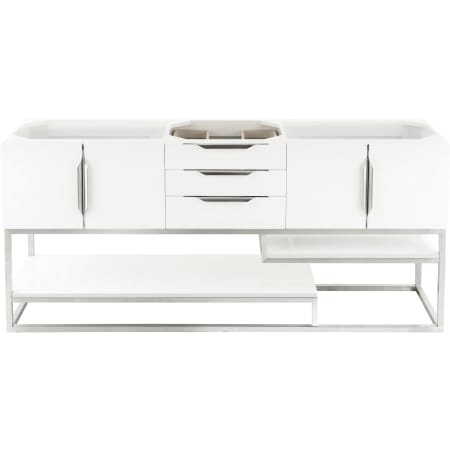 A large image of the James Martin Vanities 388-V72D-BN Glossy White