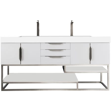A large image of the James Martin Vanities 388-V72D-BN-GW Glossy White