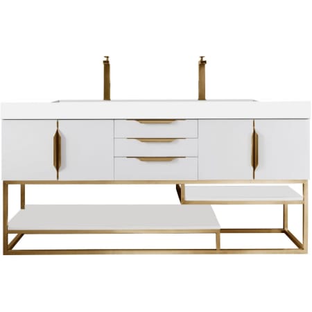 A large image of the James Martin Vanities 388-V72D-RG-GW Glossy White