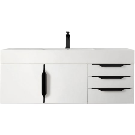 A large image of the James Martin Vanities 389-V48-MB-GW Glossy White