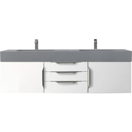 A large image of the James Martin Vanities 389-V59D-A-DGG Glossy White