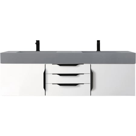 A large image of the James Martin Vanities 389-V59D-MB-DGG Glossy White