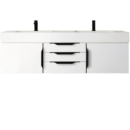 A large image of the James Martin Vanities 389-V59D-MB-GW Glossy White
