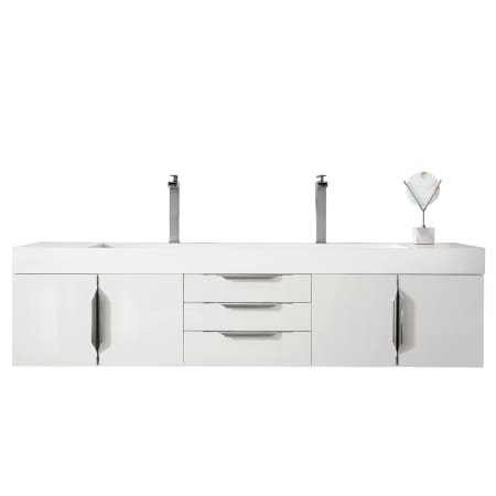 A large image of the James Martin Vanities 389-V72D-A Glossy White