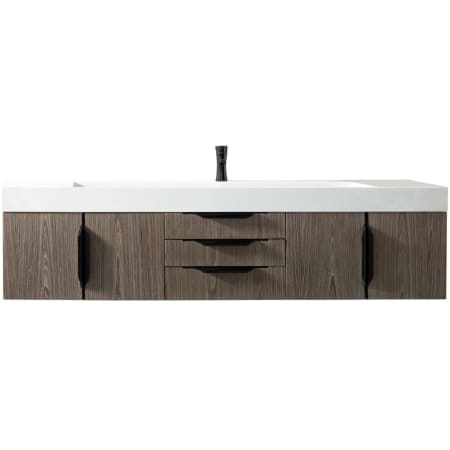 A large image of the James Martin Vanities 389-V72S-MB-GW Ash Gray