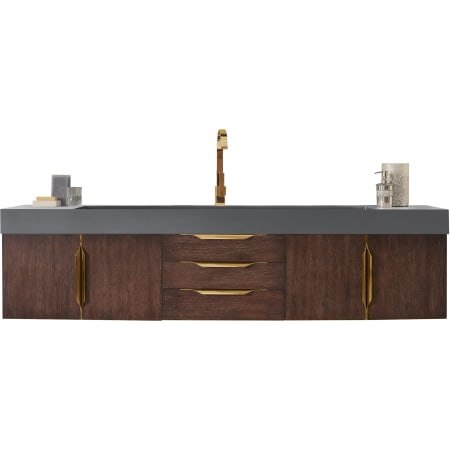 A large image of the James Martin Vanities 389-V72S-G-DGG Coffee Oak
