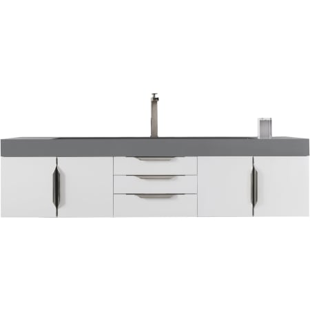 A large image of the James Martin Vanities 389-V72S-A-DGG Glossy White