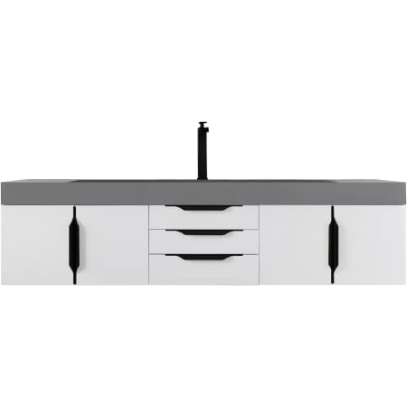 A large image of the James Martin Vanities 389-V72S-MB-DGG Glossy White