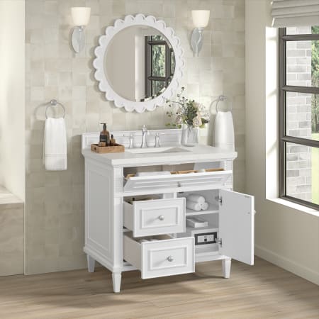 A large image of the James Martin Vanities 424-V36-3LDL Alternate Image