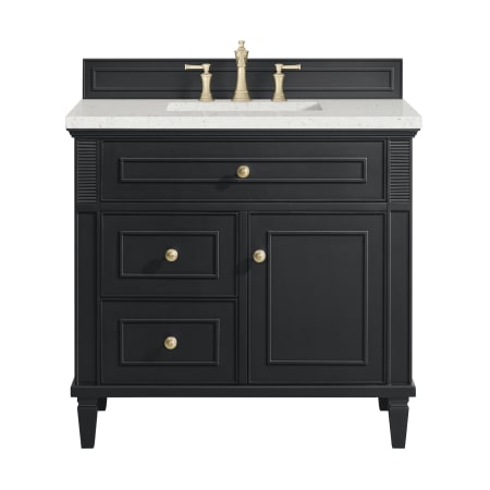 A large image of the James Martin Vanities 424-V36-3LDL Black Onyx