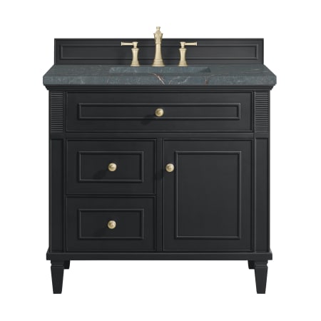A large image of the James Martin Vanities 424-V36-3PBL Black Onyx