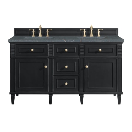 A large image of the James Martin Vanities 424-V60D-3PBL Black Onyx