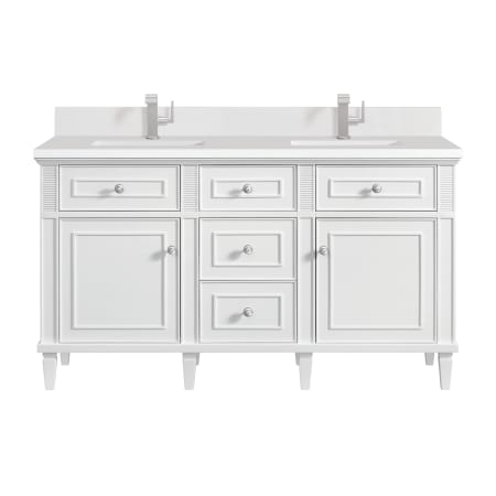 A large image of the James Martin Vanities 424-V60D-1WZ Bright White