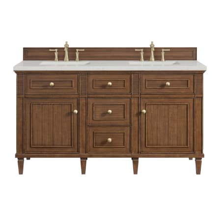 A large image of the James Martin Vanities 424-V60D-3LDL Mid-Century Walnut