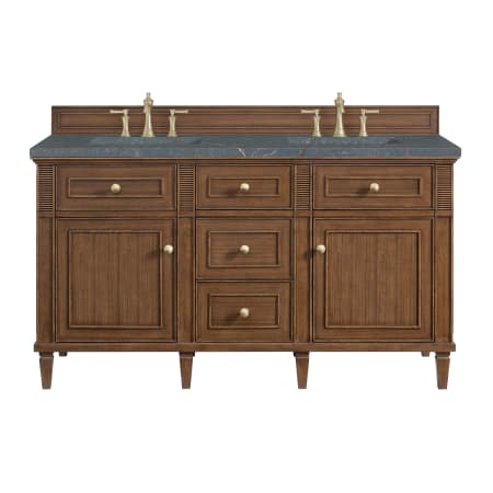 A large image of the James Martin Vanities 424-V60D-3PBL Mid-Century Walnut