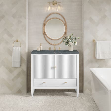 A large image of the James Martin Vanities 485-V36-3PBL Alternate Image