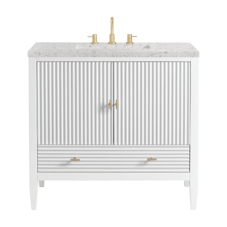 A large image of the James Martin Vanities 485-V36-3EJP Bright White