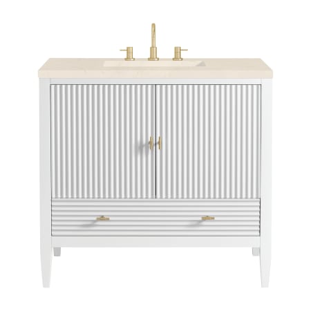 A large image of the James Martin Vanities 485-V36-3EMR Bright White