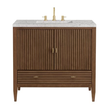 A large image of the James Martin Vanities 485-V36-3EJP Mid-Century Walnut