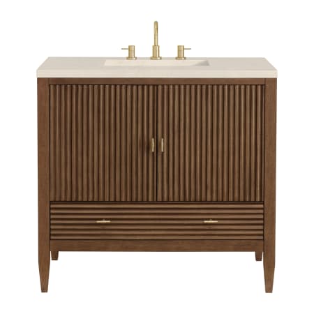 A large image of the James Martin Vanities 485-V36-3EMR Mid-Century Walnut