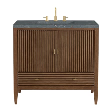 A large image of the James Martin Vanities 485-V36-3PBL Mid-Century Walnut