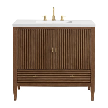 A large image of the James Martin Vanities 485-V36-3WZ Mid-Century Walnut