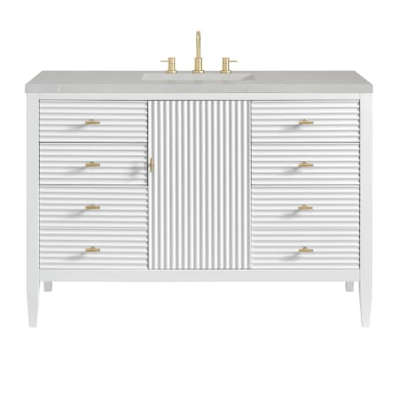 A large image of the James Martin Vanities 485-V48-3ESR Bright White