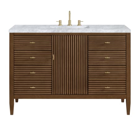 A large image of the James Martin Vanities 485-V48-3CAR Mid-Century Walnut