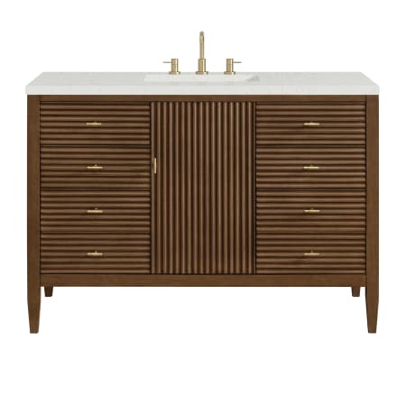 A large image of the James Martin Vanities 485-V48-3LDL Mid-Century Walnut