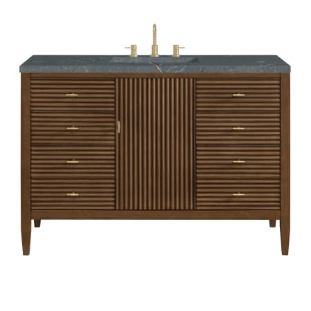 A large image of the James Martin Vanities 485-V48-3PBL Mid-Century Walnut