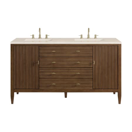 A large image of the James Martin Vanities 485-V60D-3EMR Mid-Century Walnut