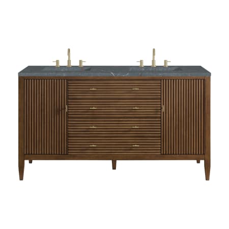 A large image of the James Martin Vanities 485-V60D-3PBL Mid-Century Walnut