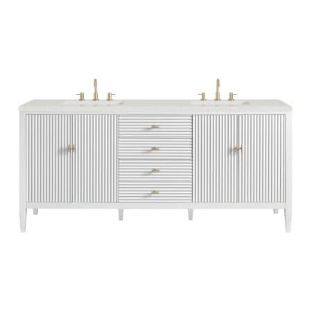 A large image of the James Martin Vanities 485-V72-3LDL Bright White