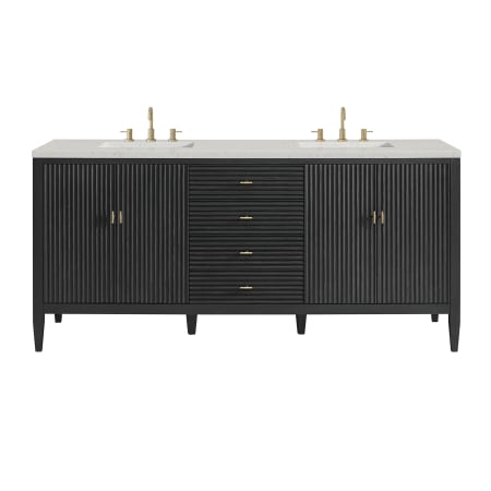 A large image of the James Martin Vanities 485-V72-3LDL Carbon Oak