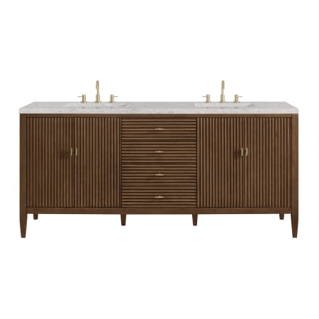 A large image of the James Martin Vanities 485-V72-3EJP Mid-Century Walnut